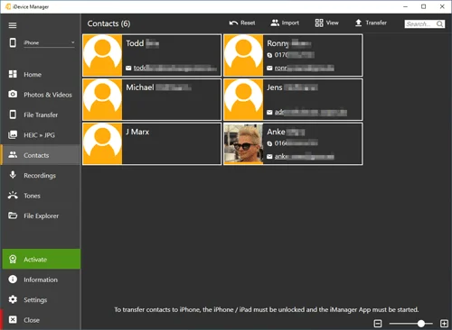 Transfer Outlook contacts to iPhone with iDevice Manager